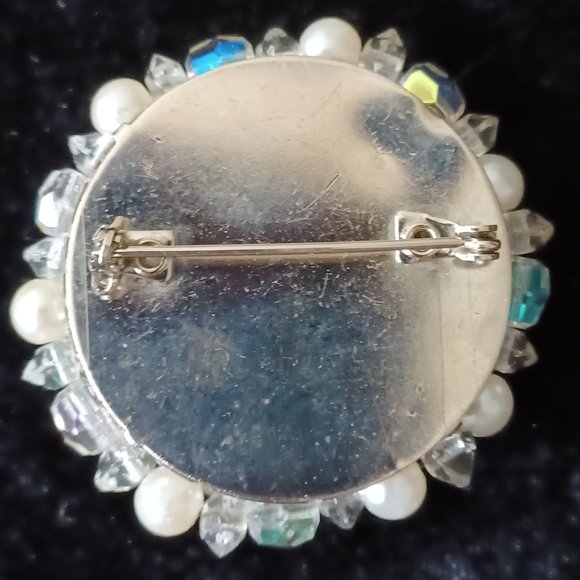 Vintage Pearl and Rhinestone Brooch - Picture 3 of 4